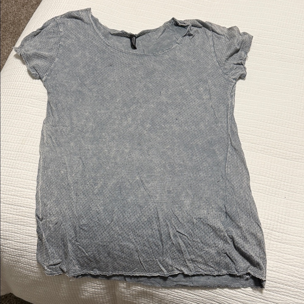 Michele Heather Gray Short Sleeve Top